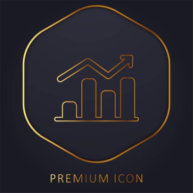 Çubuk Çizelgesi Altın Çizgi prim logosu veya simgesi