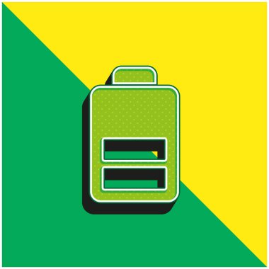 Pil Yeşil ve Sarı modern 3D vektör simgesi logosu