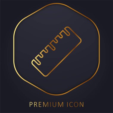 Büyük cetvel altın çizgisi prim logosu veya simgesi