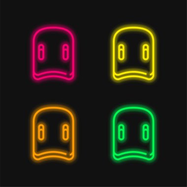 Suda parlayan dört renkli neon vektör simgesi