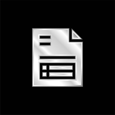 Gümüş kaplama metalik simge