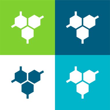 Biyolojik Molekül Düz 4 renk en az simge kümesi