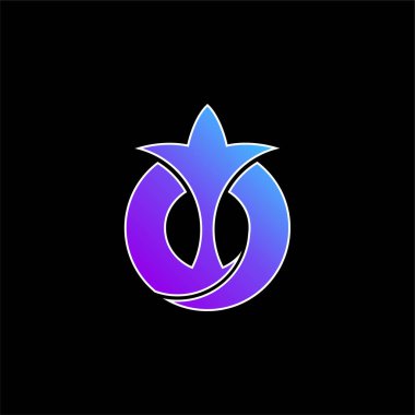 Aichi Japon Bayrağı Soyut Sembol Mavi Gradyan vektör simgesi