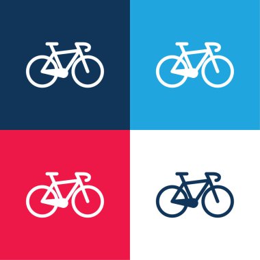 Bisiklet mavi ve kırmızı dört renk en az simge kümesi