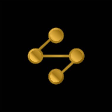 Analitik altın kaplama metalik simge veya logo vektörü