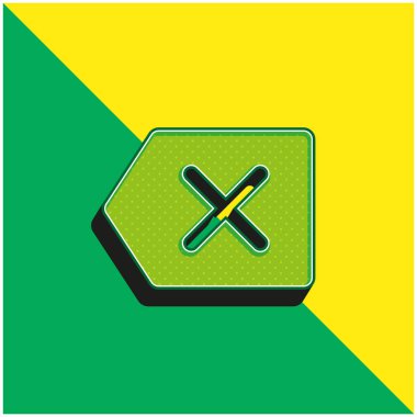 Backspace Green and yellow modern 3d vector icon logo clipart