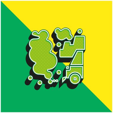 Hava Kirliliği Yeşil ve Sarı Modern 3D vektör simgesi