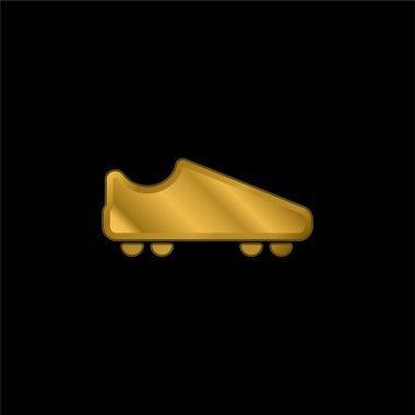 Amerikan Futbolu Siyah Ayakkabı Altın kaplama metalik ikon veya logo vektörü