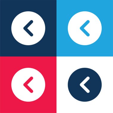 Arka mavi ve kırmızı dört renk minimal simge kümesi