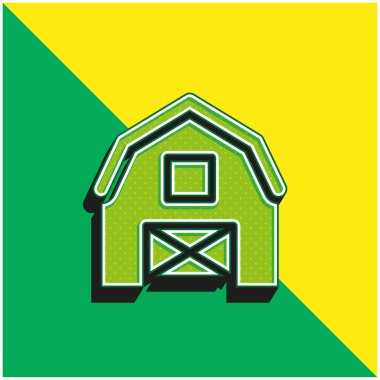 Yeşil ve sarı modern 3D vektör simgesi logosu