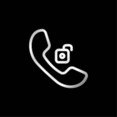 Auricular Phone Unlocked silver plated metallic icon clipart