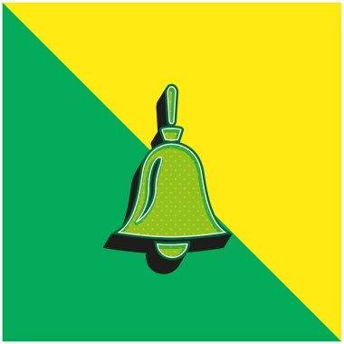 Bell Green and yellow modern 3d vector icon logo clipart