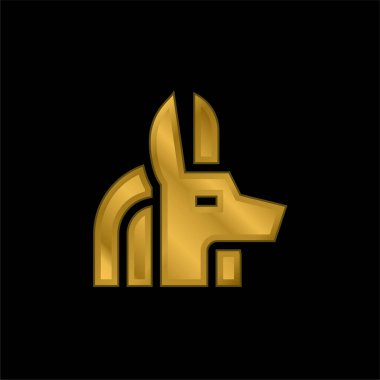 Anubis gold plated metalic icon or logo vector clipart