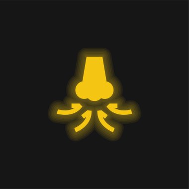 Parlayan sarı neon ikonu solu