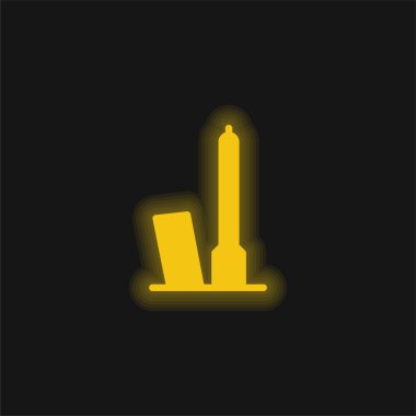 Bologna yellow glowing neon icon clipart