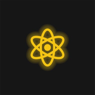 Atomik sarı parlak neon simgesi