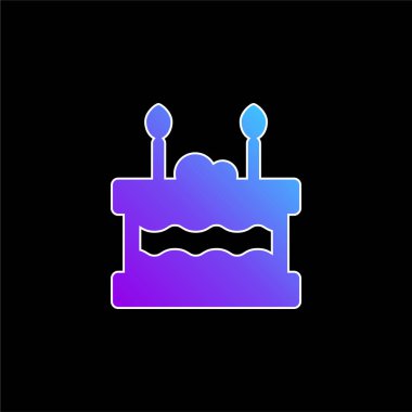 Doğum günü pastası mavi gradyan vektör simgesi