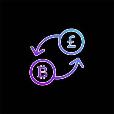 Bitcoin Pound Döviz Kuru Mavi Gradyan vektör simgesi