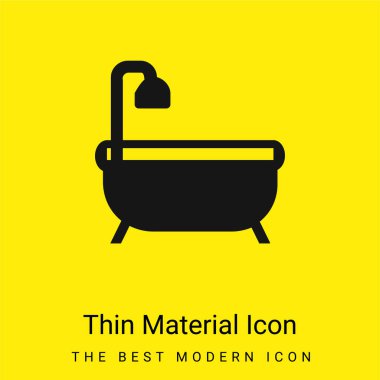 Bath Tub minimal bright yellow material icon clipart