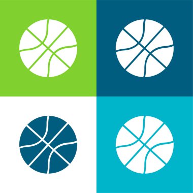 Basketbol Silueti Düz Düz 4 renk simgesi