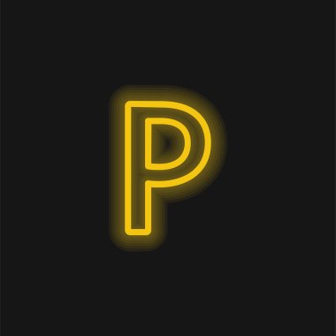 Botswana Pula Currency Sign yellow glowing neon icon clipart