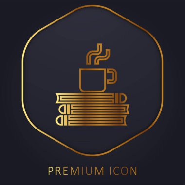 Break Time altın çizgi premium logosu veya simgesi