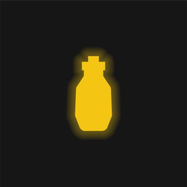 Şişe sarı, parlak neon simgesi