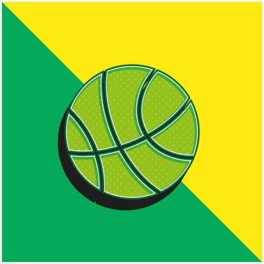 Basketbol Yeşil ve Sarı modern 3D vektör simgesi logosu