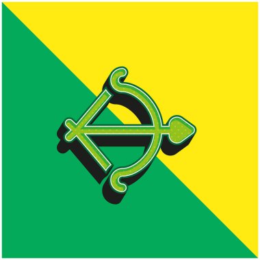 Arc Green ve sarı modern 3d vektör simgesi logosu
