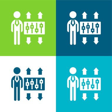 Adaptasyon Düz 4 renk en küçük simge kümesi