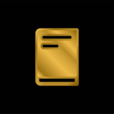 Kitap altın kaplamalı metalik simge veya logo vektörü