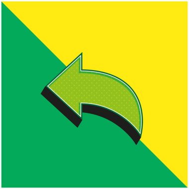 Back Green and yellow modern 3d vector icon logo