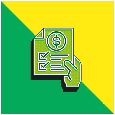 Bill Green ve sarı modern 3D vektör simgesi logosu