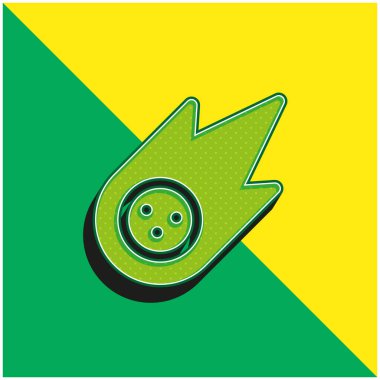 Asteroit Yeşil ve Sarı Modern 3D vektör simgesi logosu