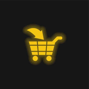 Cart Ticari Sembolüne Parlak Neon Simgesi Ekle