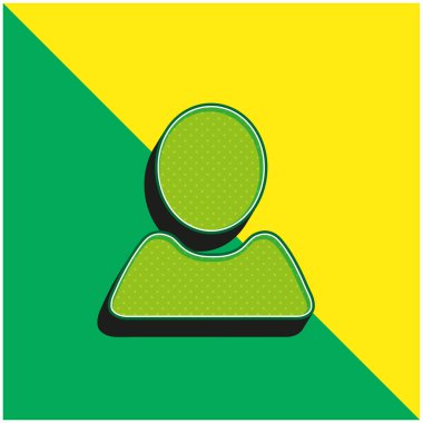 Siyah Kullanıcı Şekli Yeşil ve Sarı 3D vektör simgesi logosu