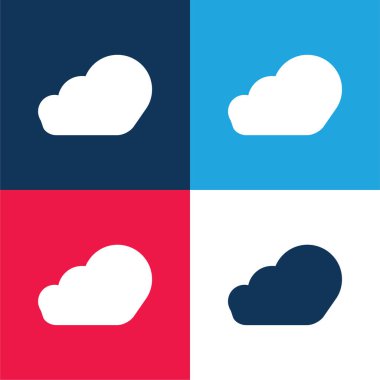 Ascendant Cloud blue and red four color minimal icon set clipart
