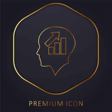 Bald Head Of A Businessman With Ascendant Graphic Of Bars golden line premium logo or icon clipart