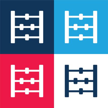 Abaküs mavi ve kırmızı dört renk en küçük simge kümesi