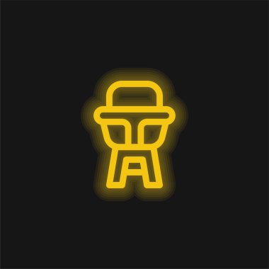 Bebek koltuğu sarı parlak neon simgesi