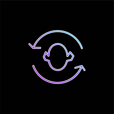 Bir Baş Silueti Etrafındaki Oklar Mavi Eğimli Vektör Simgesi