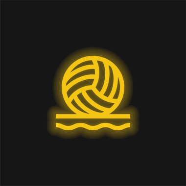 Plaj voleybolu sarı parlak neon ikonu
