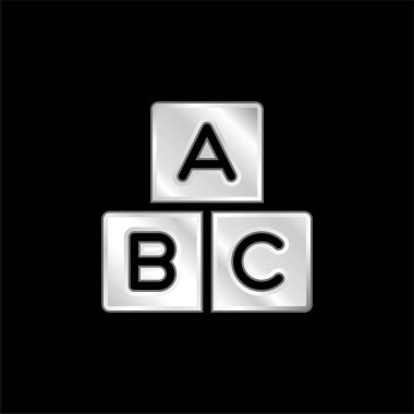 Alfabe gümüş kaplama metalik simge