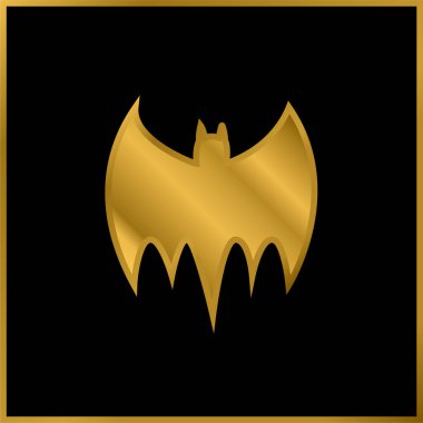 Bat Black Silhouette altın kaplama metalik simge veya logo vektörü