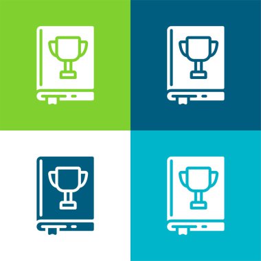 Kitap Düz 4 renk minimal simgesi seti