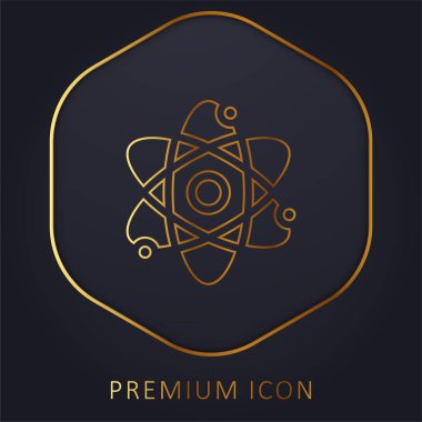 Atom altın çizgisi prim logosu veya simgesi