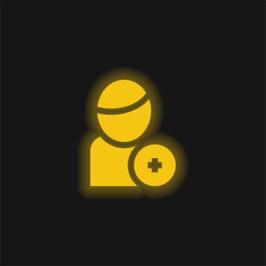 Arkadaş sarı parlak neon simgesi ekle