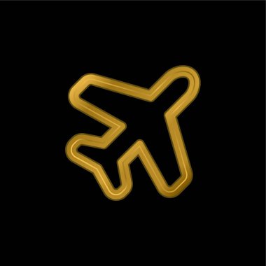 Altın kaplama metalik simge veya logo vektörü