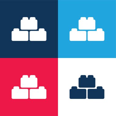 Mavi ve kırmızı dört rengi en küçük simge setine engeller