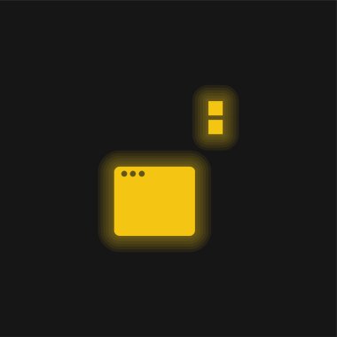 Uygulama Penceresi Sarı parlayan neon simgesi
